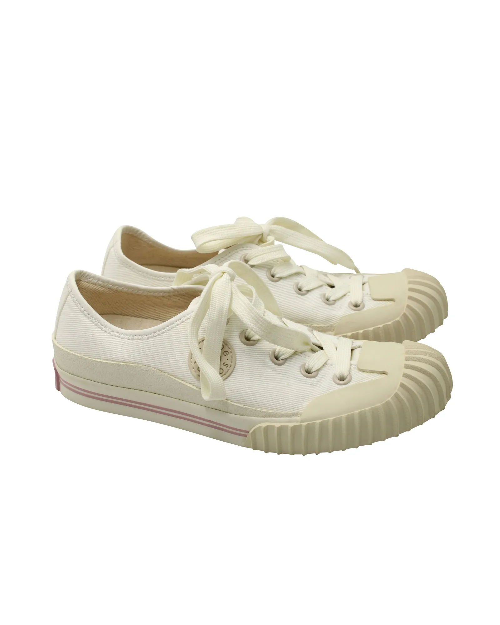 Acne Studios Brady Low Top Sneakers in Ivory Canvas