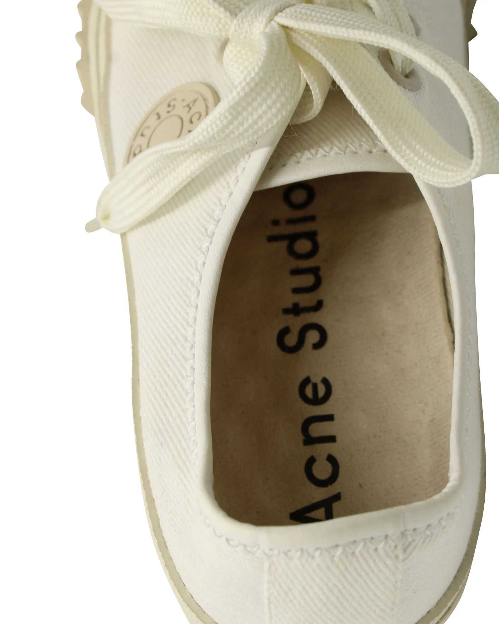 Acne Studios Brady Low Top Sneakers in Ivory Canvas
