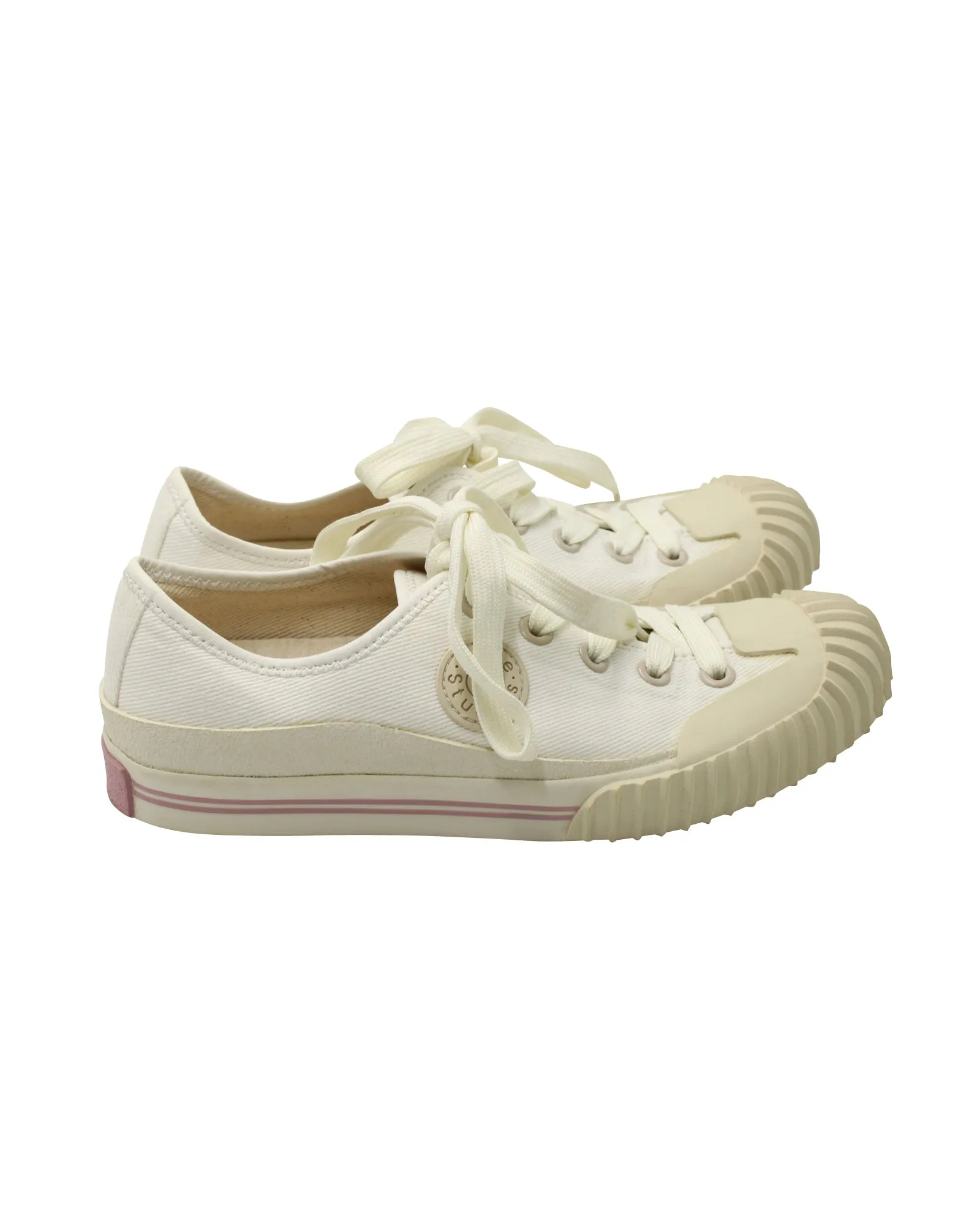 Acne Studios Brady Low Top Sneakers in Ivory Canvas