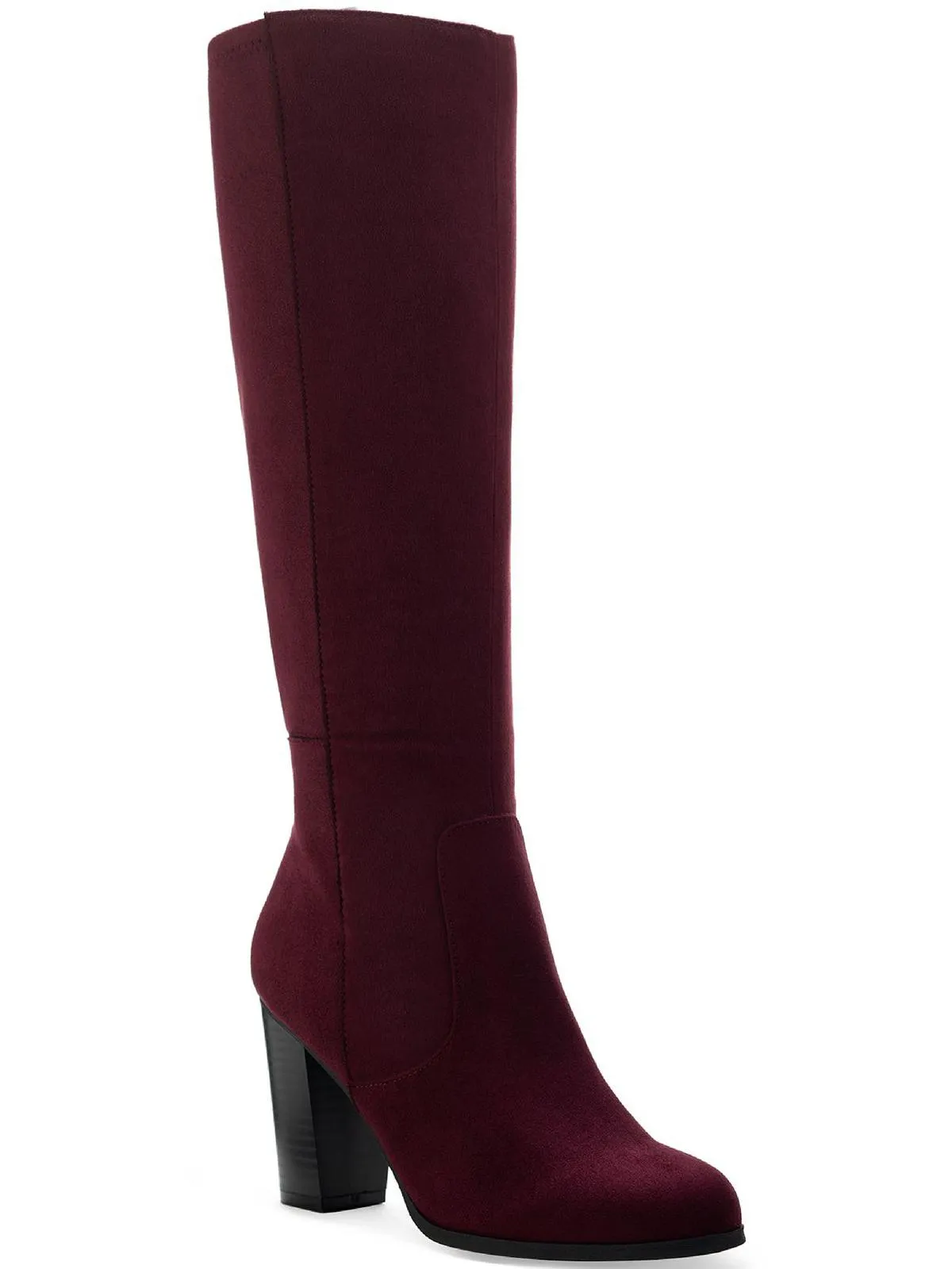 Addyy Womens Faux Suede Block Heel Knee-High Boots