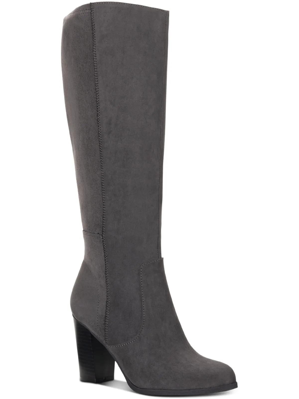 Addyy Womens Faux Suede Block Heel Knee-High Boots