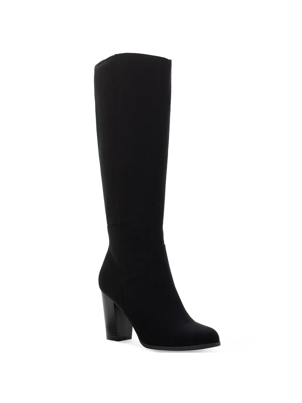 Addyy Womens Faux Suede Block Heel Knee-High Boots