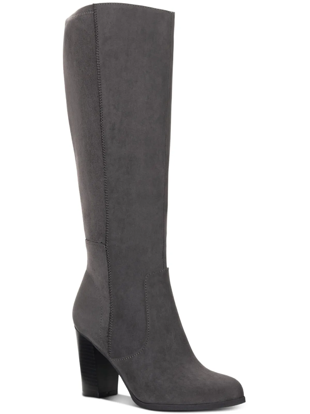 Addyy Womens Faux Suede Block Heel Knee-High Boots