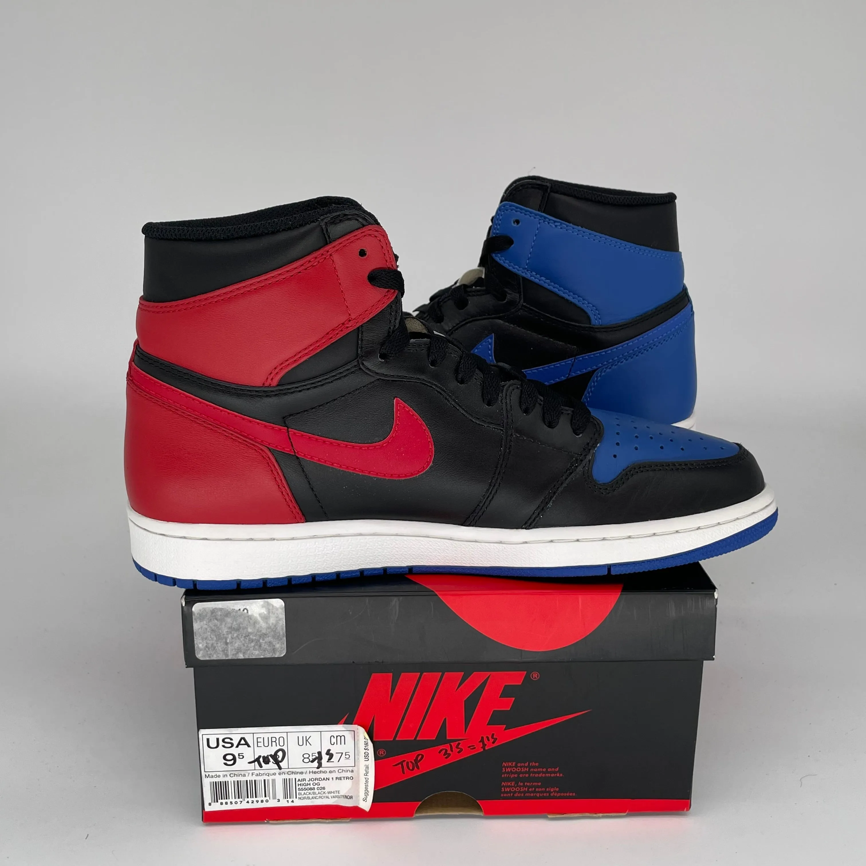 AIR JORDAN 1 TOP 3 SIZE 9.5 555088-026