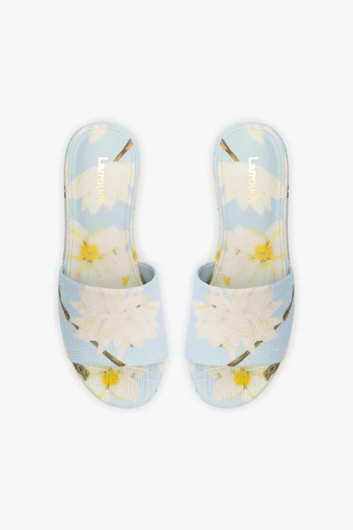 Alex Flatform Mule In Maya Printed Raffia