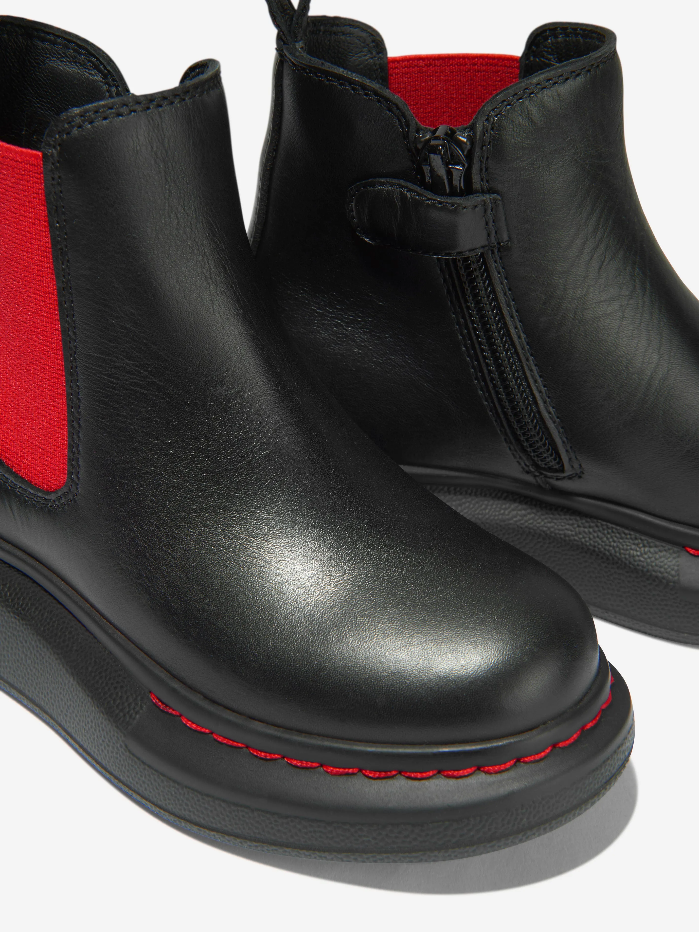 Alexander McQueen Kids Leather Chunky Chelsea Boots