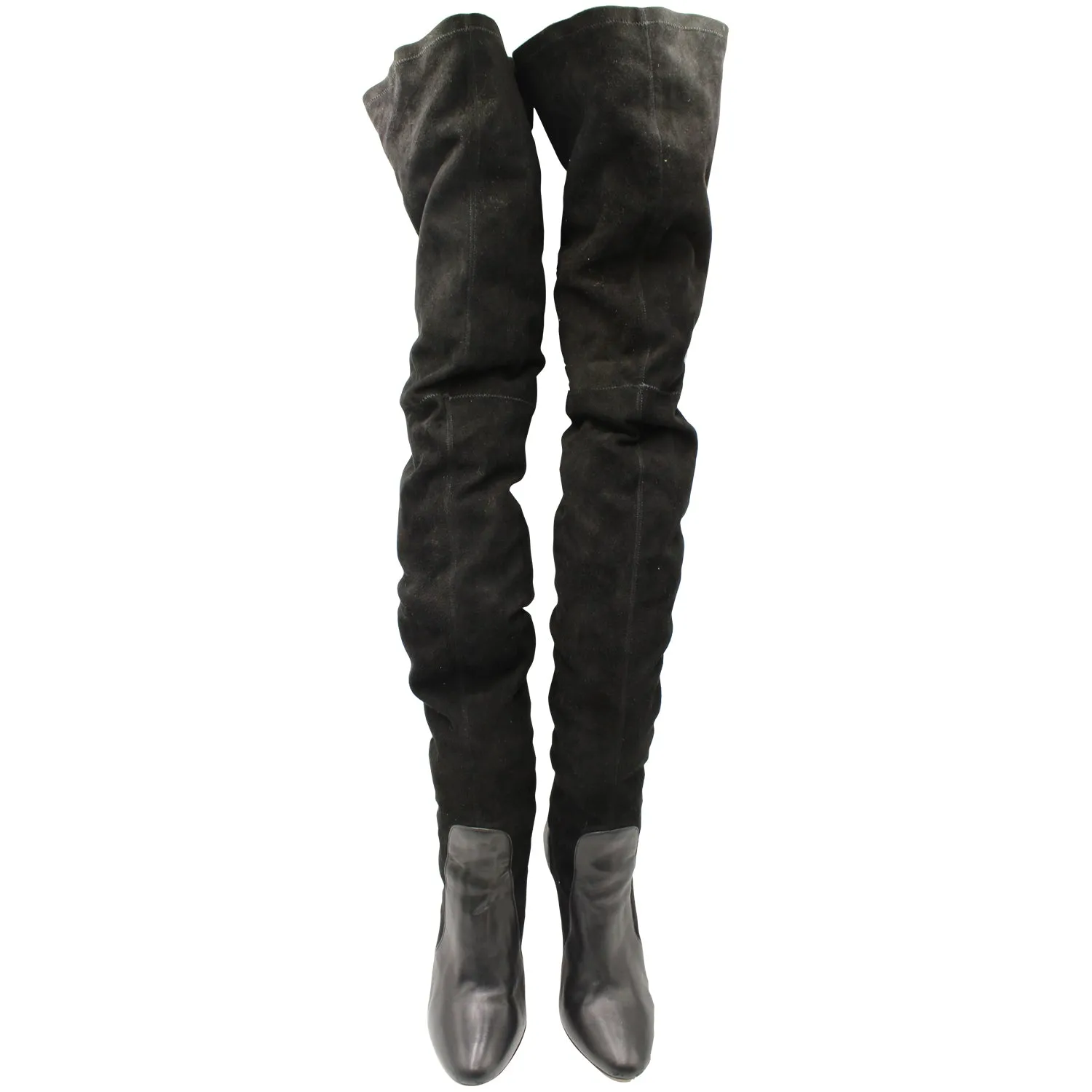 Aquazzura All I Need 105 Over-the-Knee High-Heel Boots in Black Suede