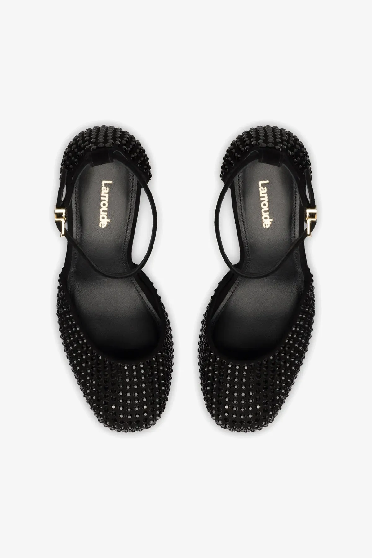 Ari Crystal Pump In Monochrome Black Suede