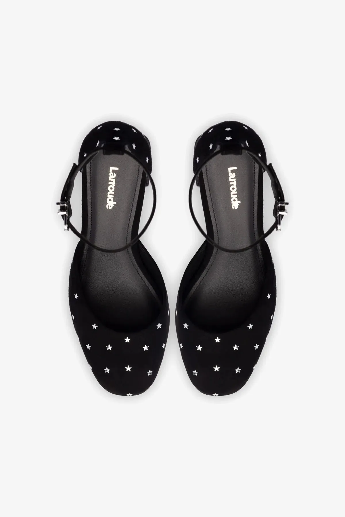 Ari Pump In Black Suede and Silver Stars