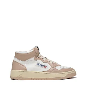 Autry Womens Medalist Mid Trainers White / Mushroom
