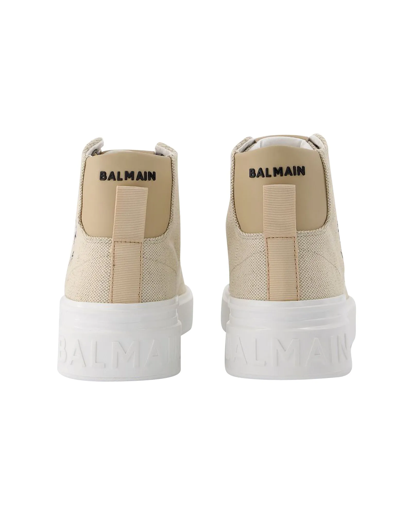 B Court High Top-Canvas&Logo in White Cotton