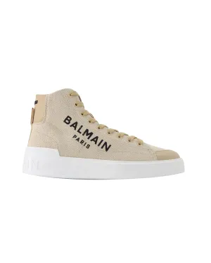 B Court High Top-Canvas&Logo in White Cotton