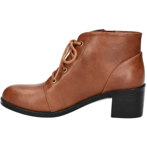 Becker  Womens Faux Leather Round Toe Ankle Boots