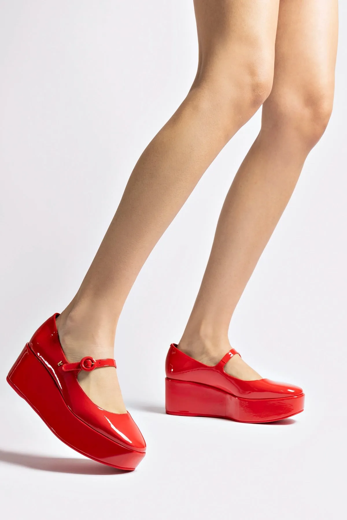 Blair Flatform In Scarlet Patent Leather