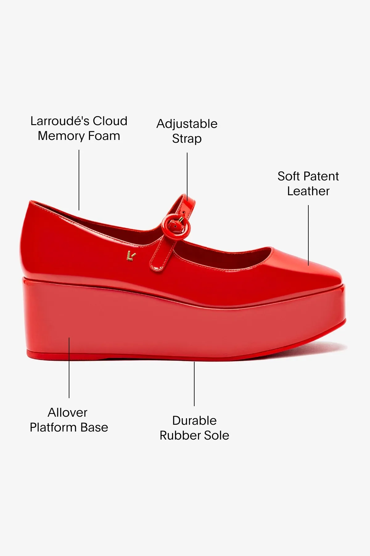 Blair Flatform In Scarlet Patent Leather