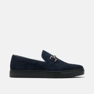 Boardwalk Navy Suede Horse-Bit Sneakers
