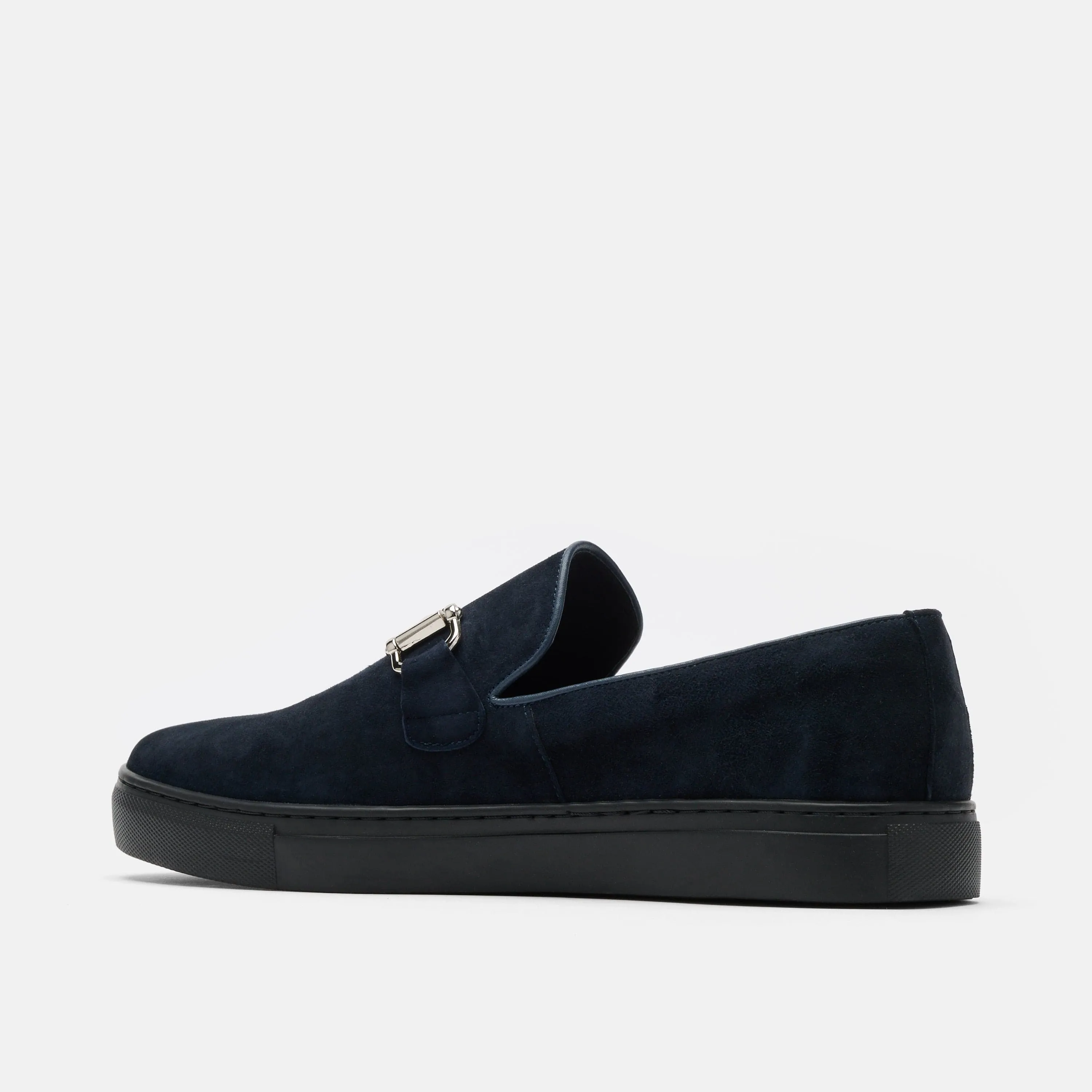 Boardwalk Navy Suede Horse-Bit Sneakers