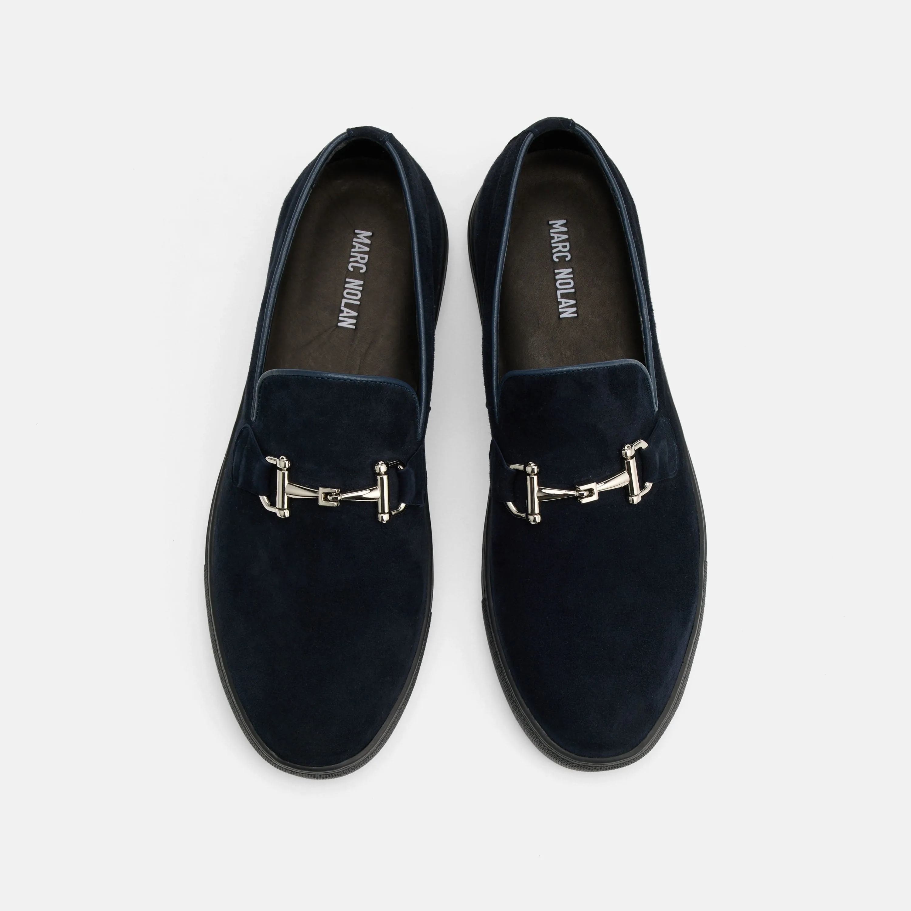 Boardwalk Navy Suede Horse-Bit Sneakers