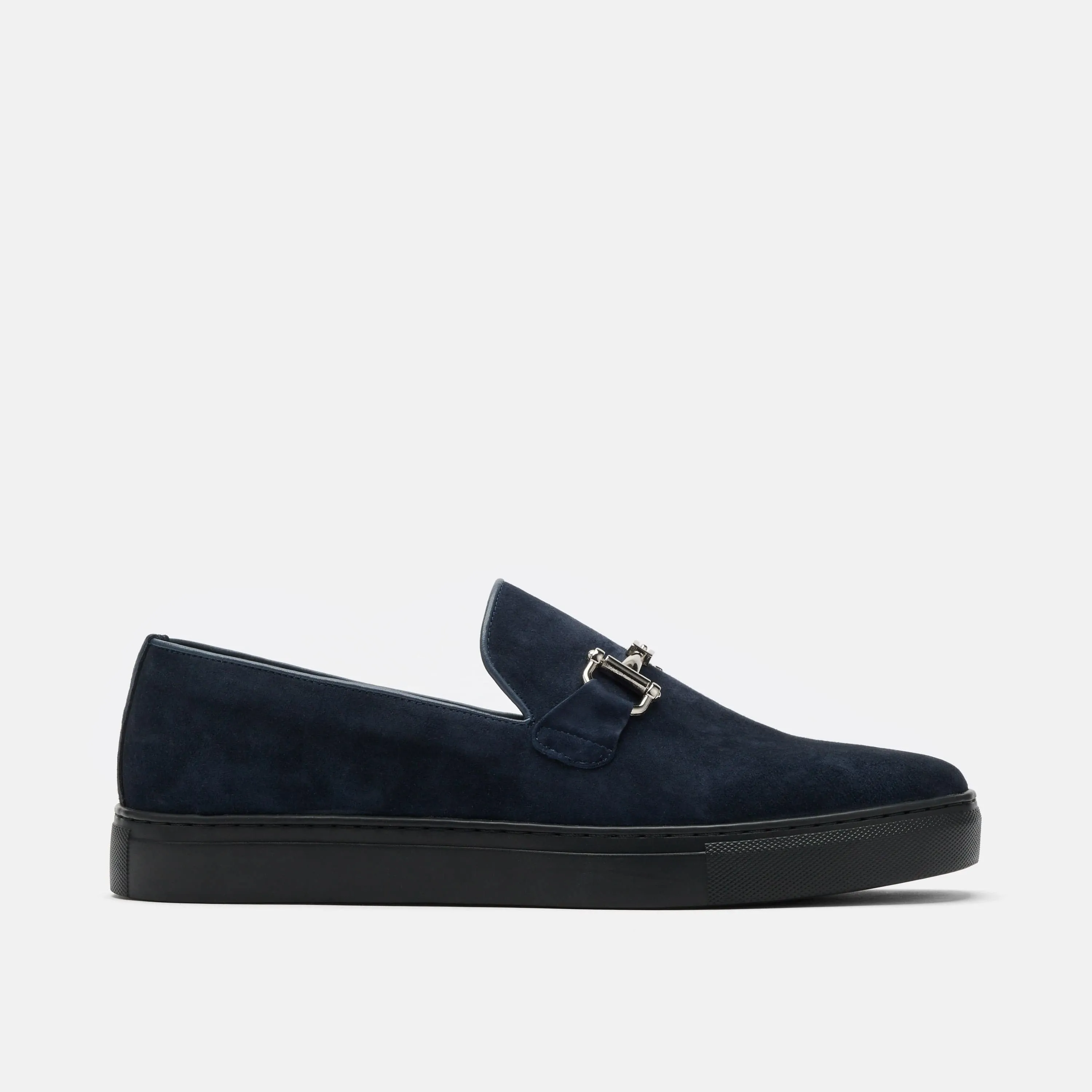 Boardwalk Navy Suede Horse-Bit Sneakers