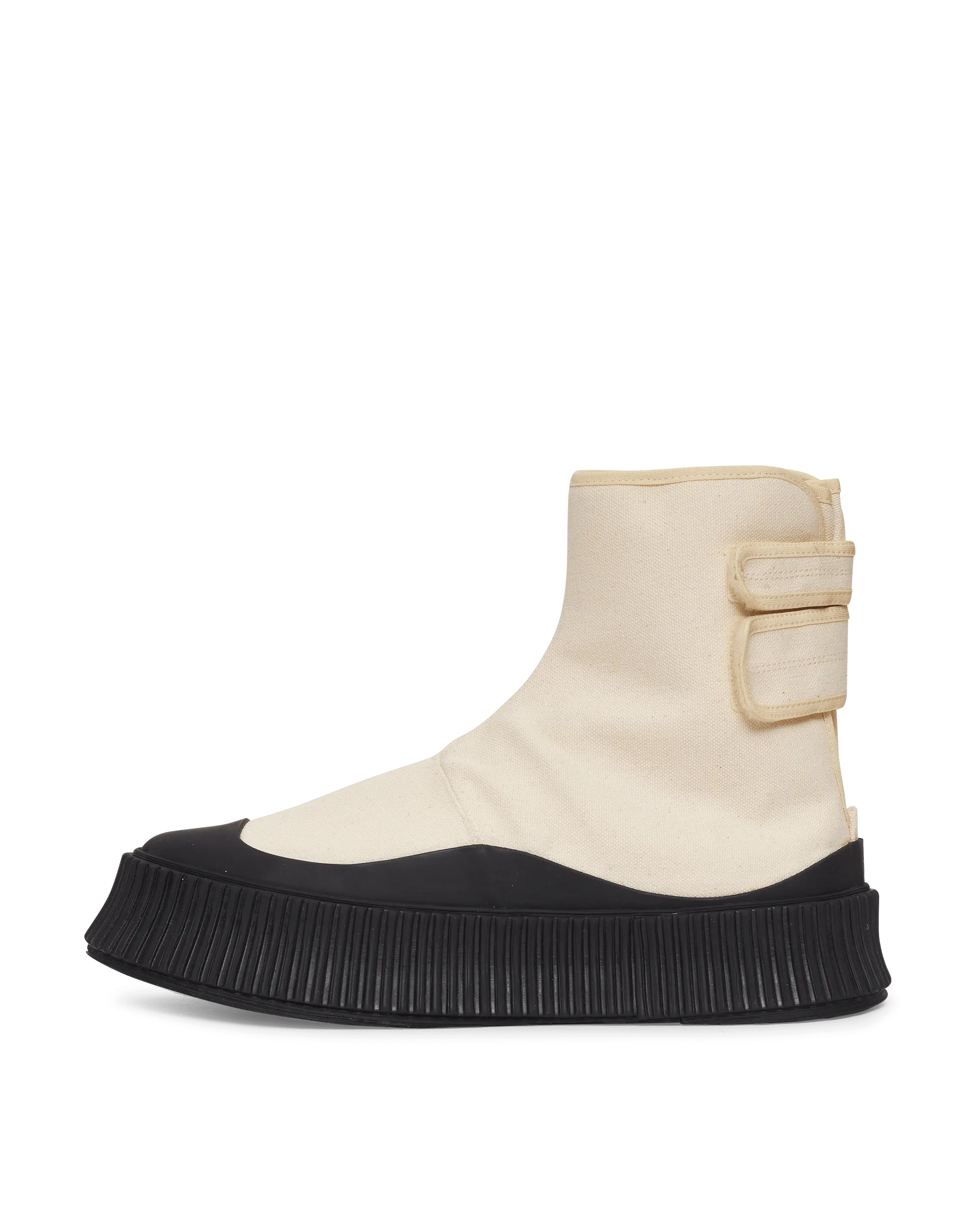 Canvas High-Top Sneakers Beige