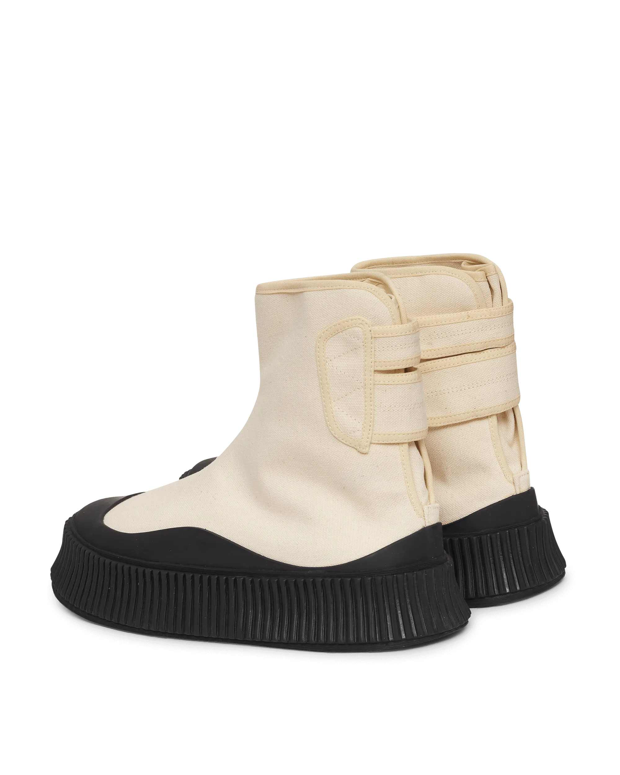 Canvas High-Top Sneakers Beige