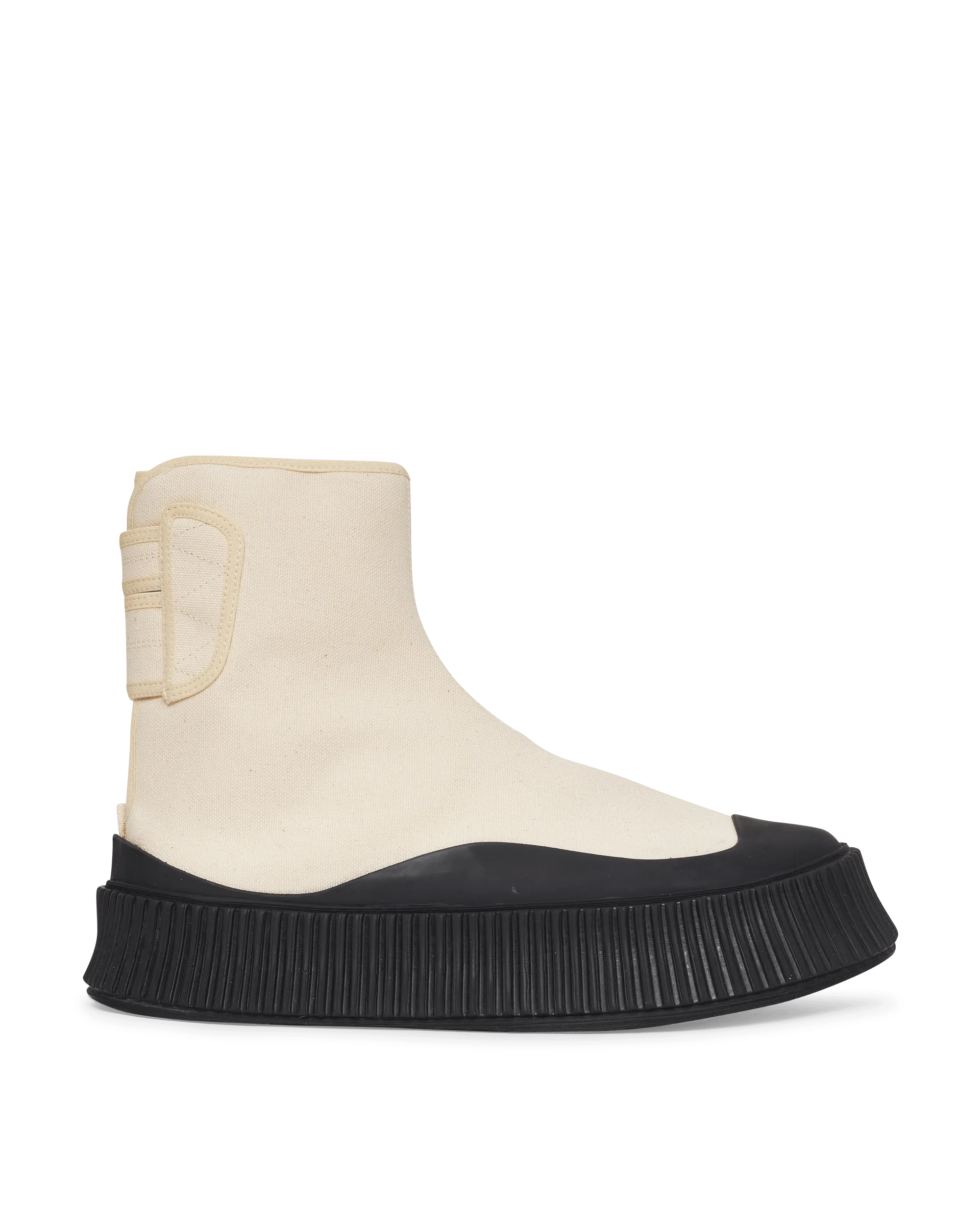 Canvas High-Top Sneakers Beige