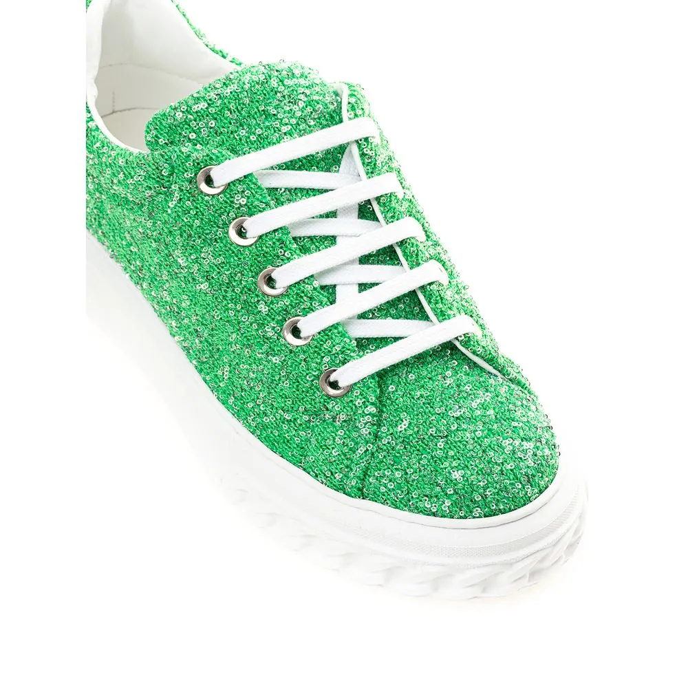 Casadei Emerald Elegance Leather Women's Sneakers