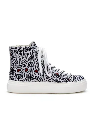 Chance High Top Sneaker In Black & White
