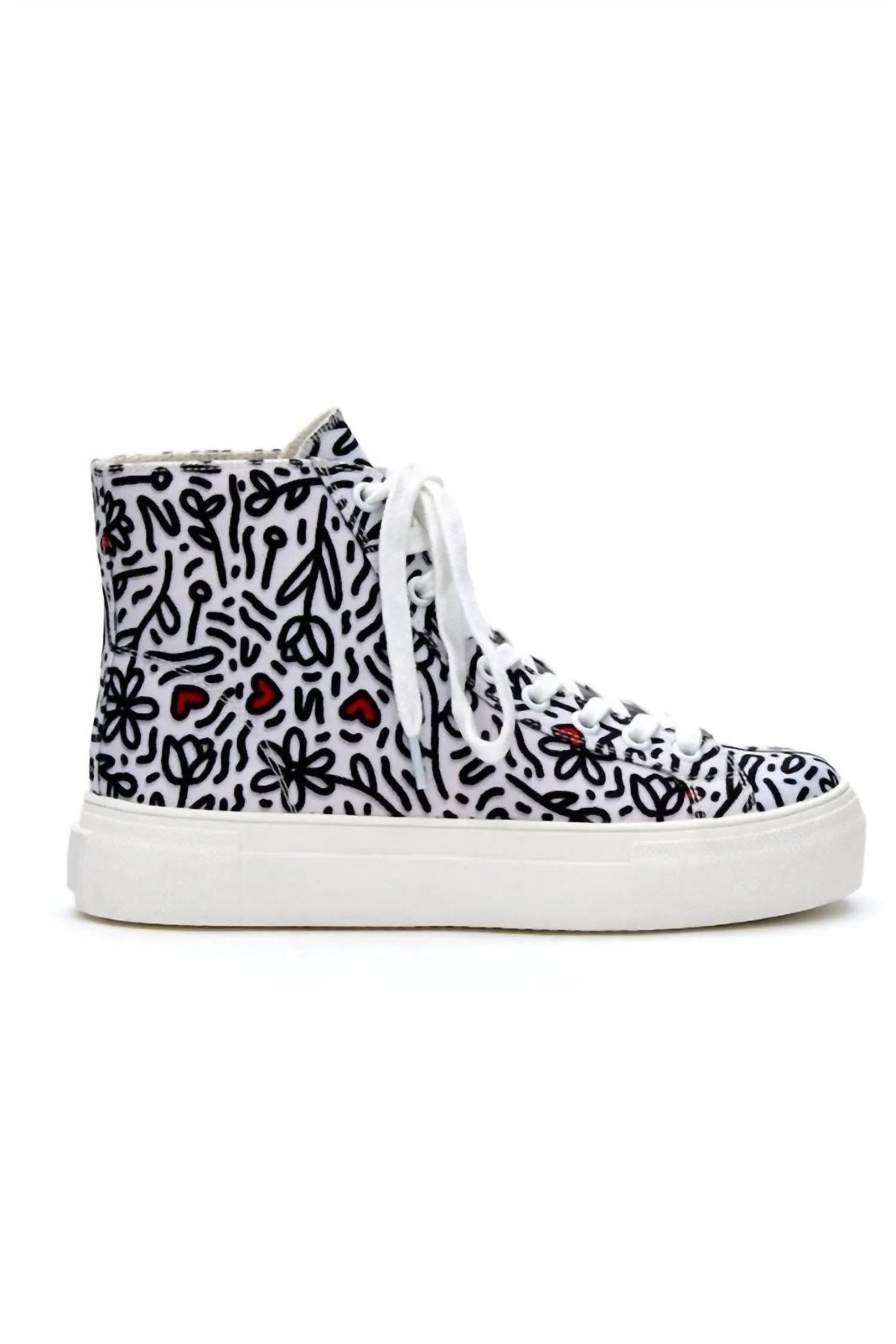 Chance High Top Sneaker In Black & White