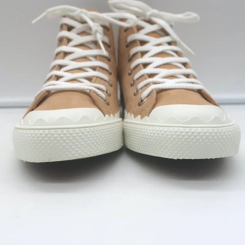 Chloe Kyle High Top Sneakers Beige Suede Size 36 NEW