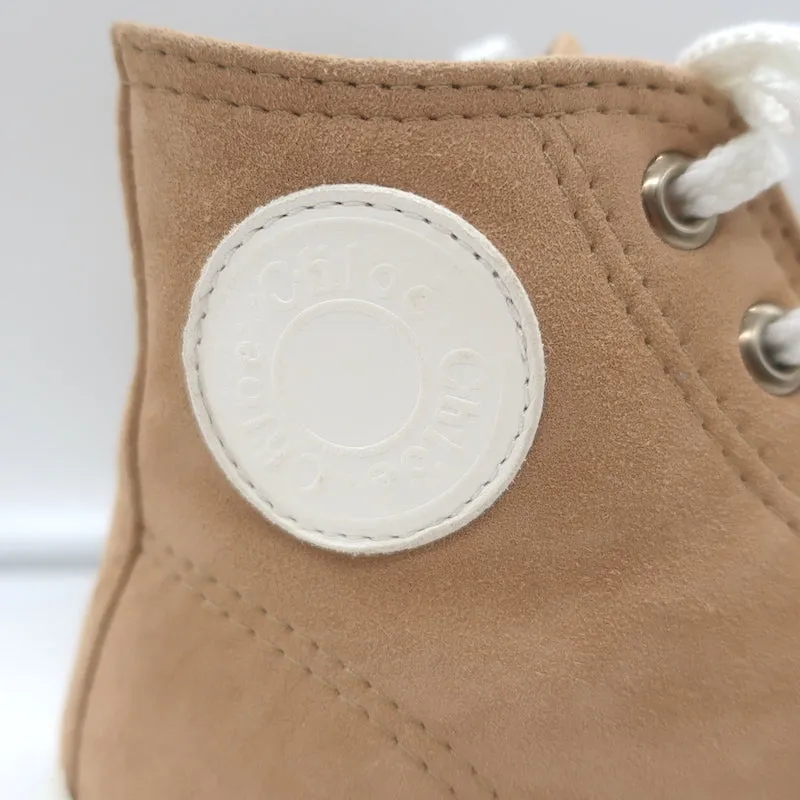 Chloe Kyle High Top Sneakers Beige Suede Size 36 NEW