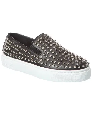Christian Louboutin Spikeboat Leather Slip-On Sneaker