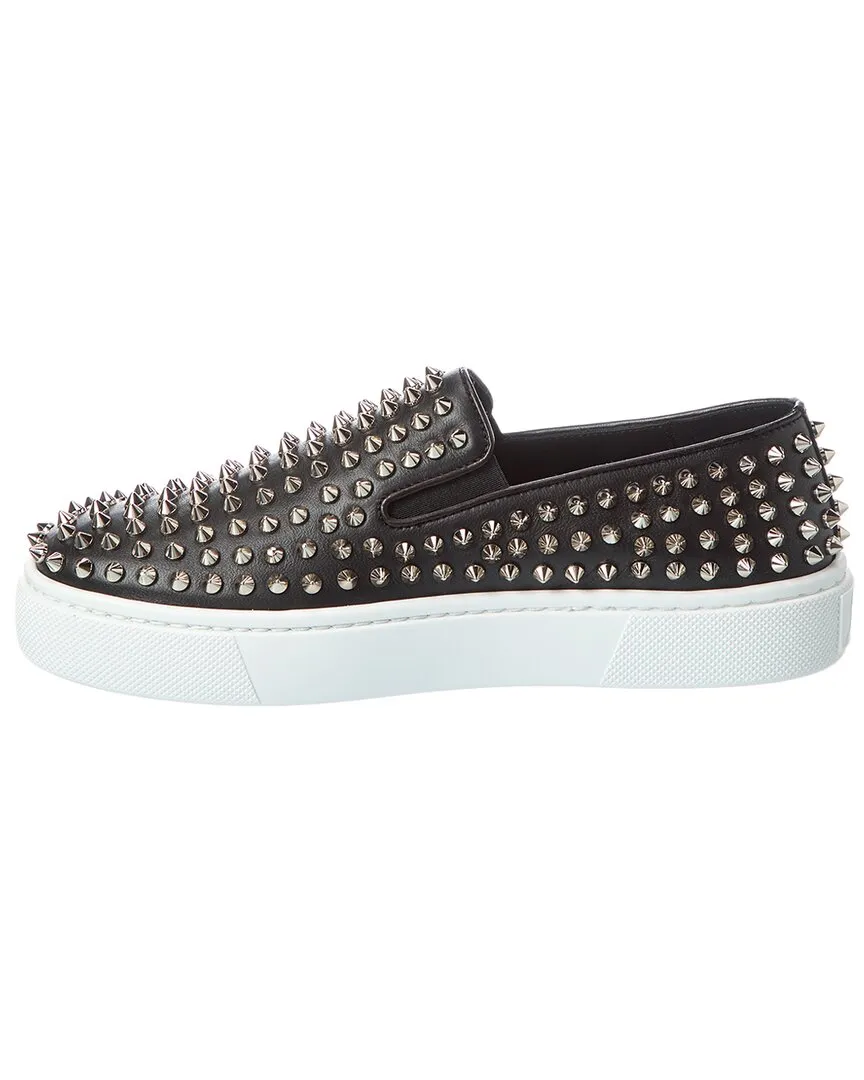 Christian Louboutin Spikeboat Leather Slip-On Sneaker
