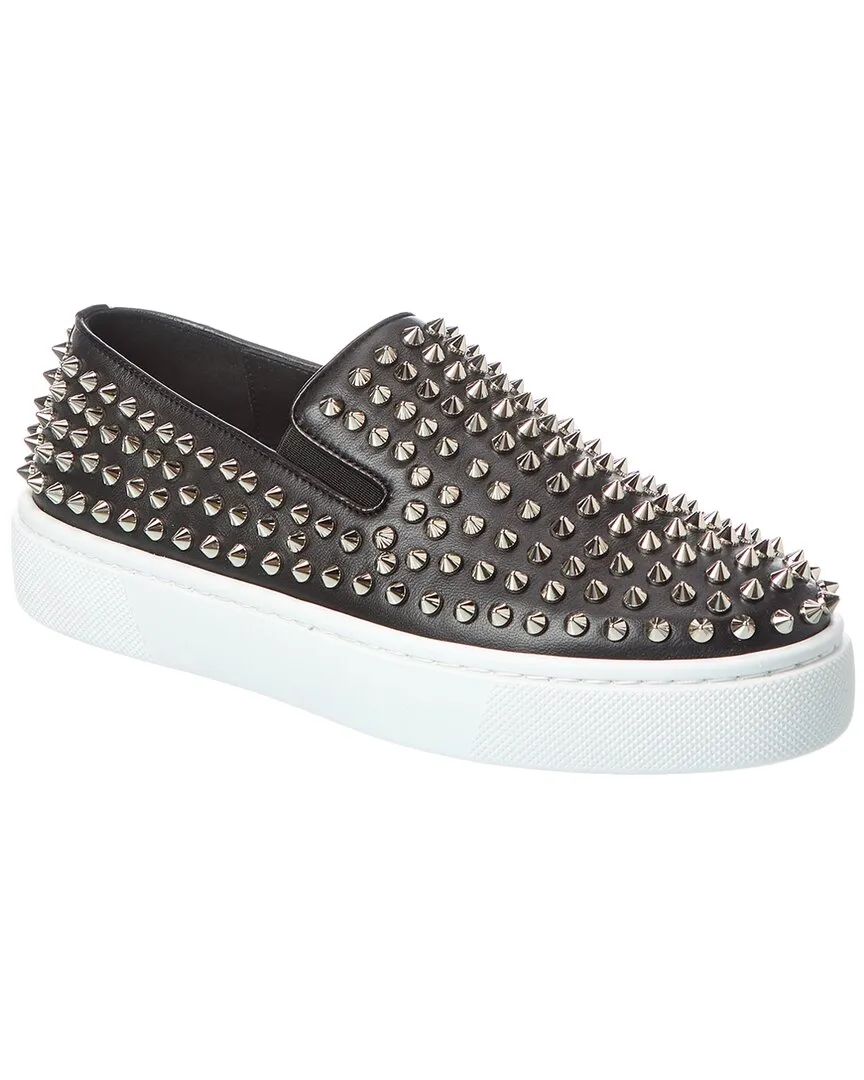 Christian Louboutin Spikeboat Leather Slip-On Sneaker