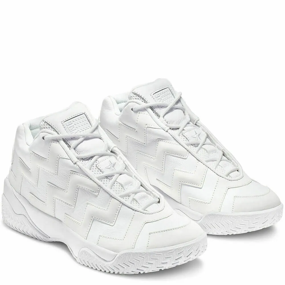 Converse Voltage Mid Ladies Triple White Leather High Top Sneakers