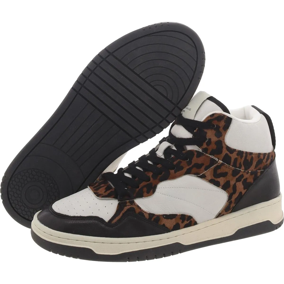 Ely Mens Leather Activewear High-Top Sneakers