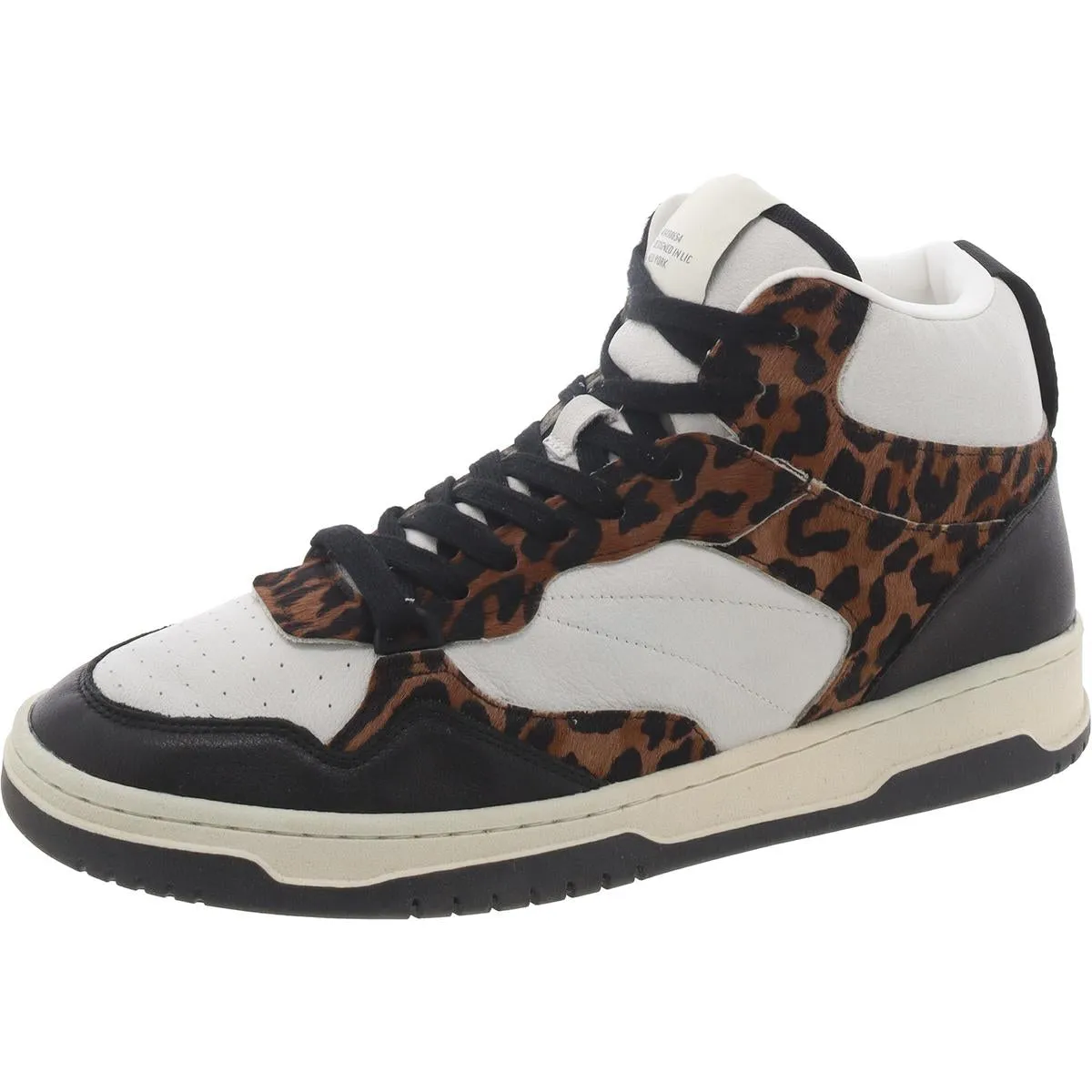 Ely Mens Leather Activewear High-Top Sneakers
