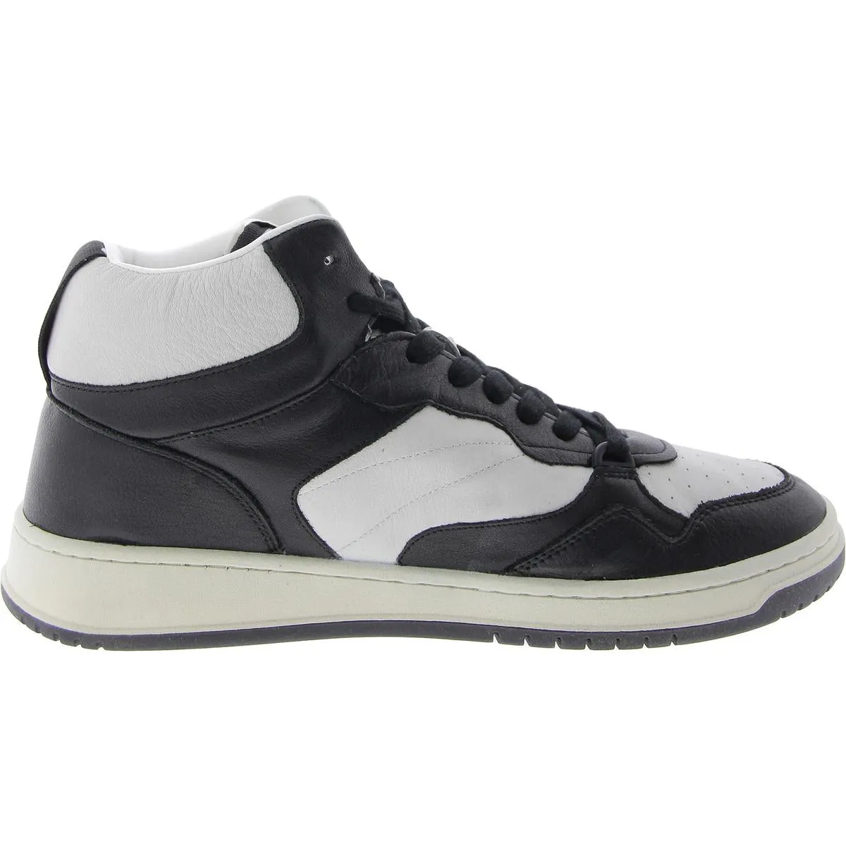 Ely Mens Leather Activewear High-Top Sneakers