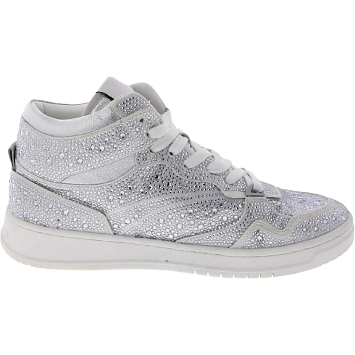 Evans-R Womens Rhinestone Glass High-Top Sneakers