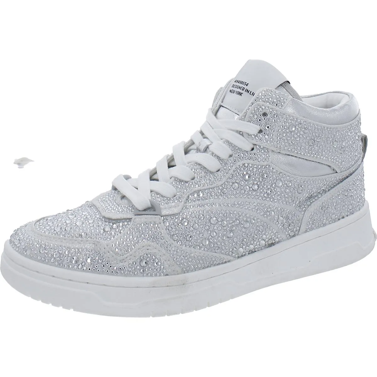 Evans-R Womens Rhinestone Glass High-Top Sneakers