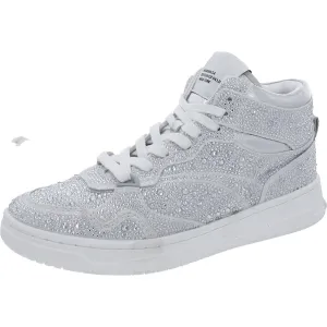 Evans-R Womens Rhinestone Glass High-Top Sneakers