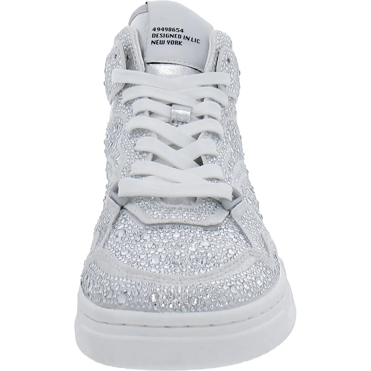 Evans-R Womens Rhinestone Glass High-Top Sneakers
