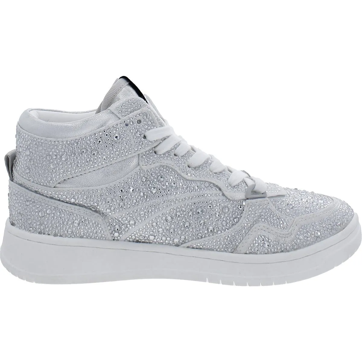 Evans-R Womens Rhinestone Glass High-Top Sneakers