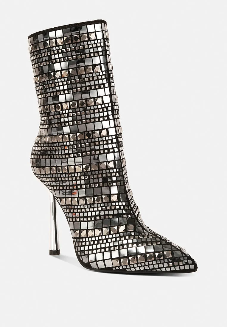 extravagance mirror embellished stiletto boots