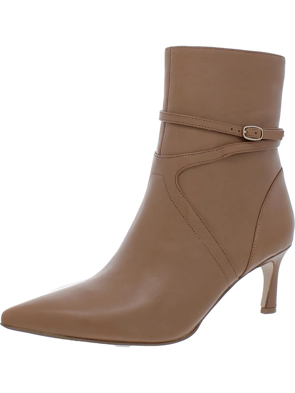 Florette Womens Leather Pointed Toe Ankle Boots