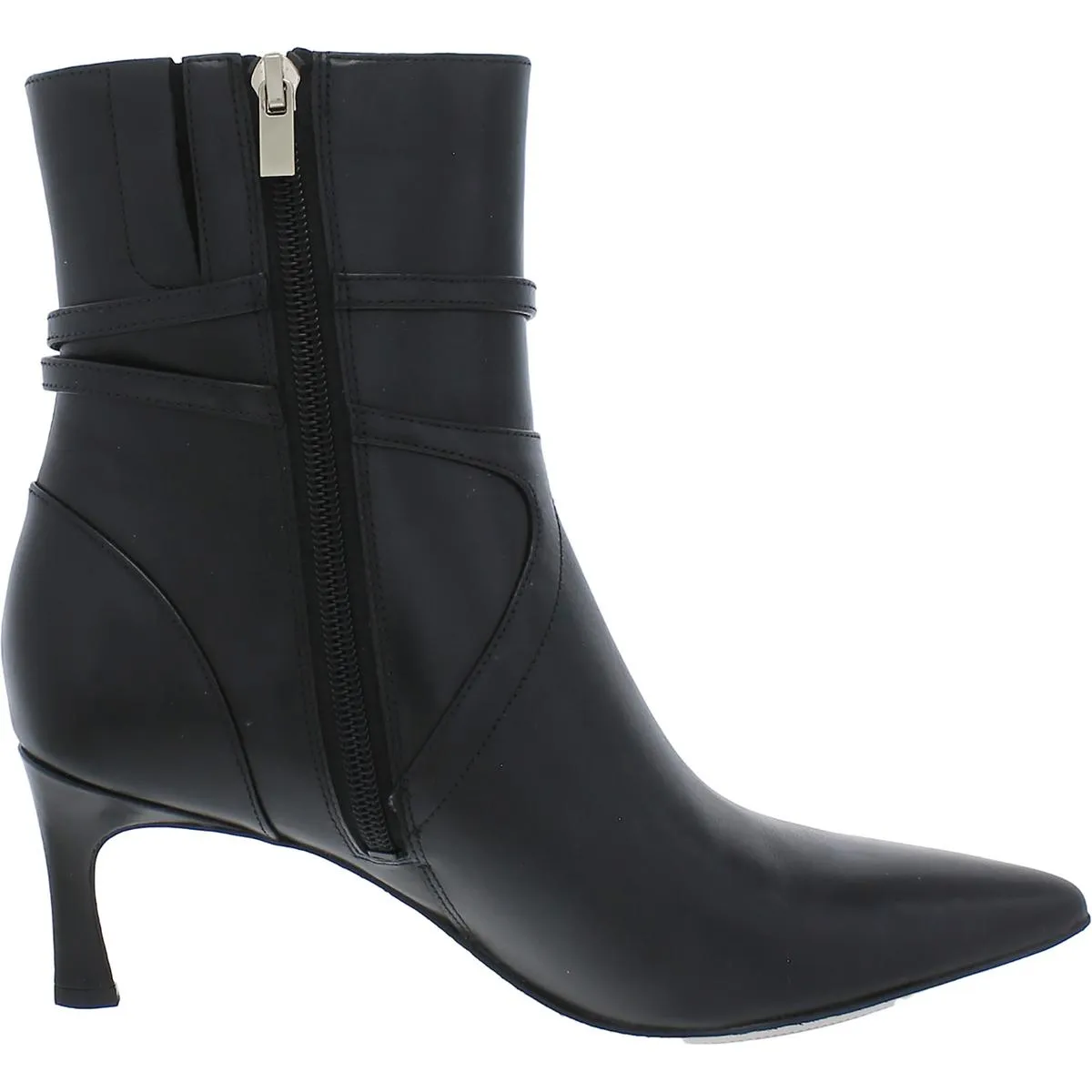 Florette Womens Leather Pointed Toe Ankle Boots