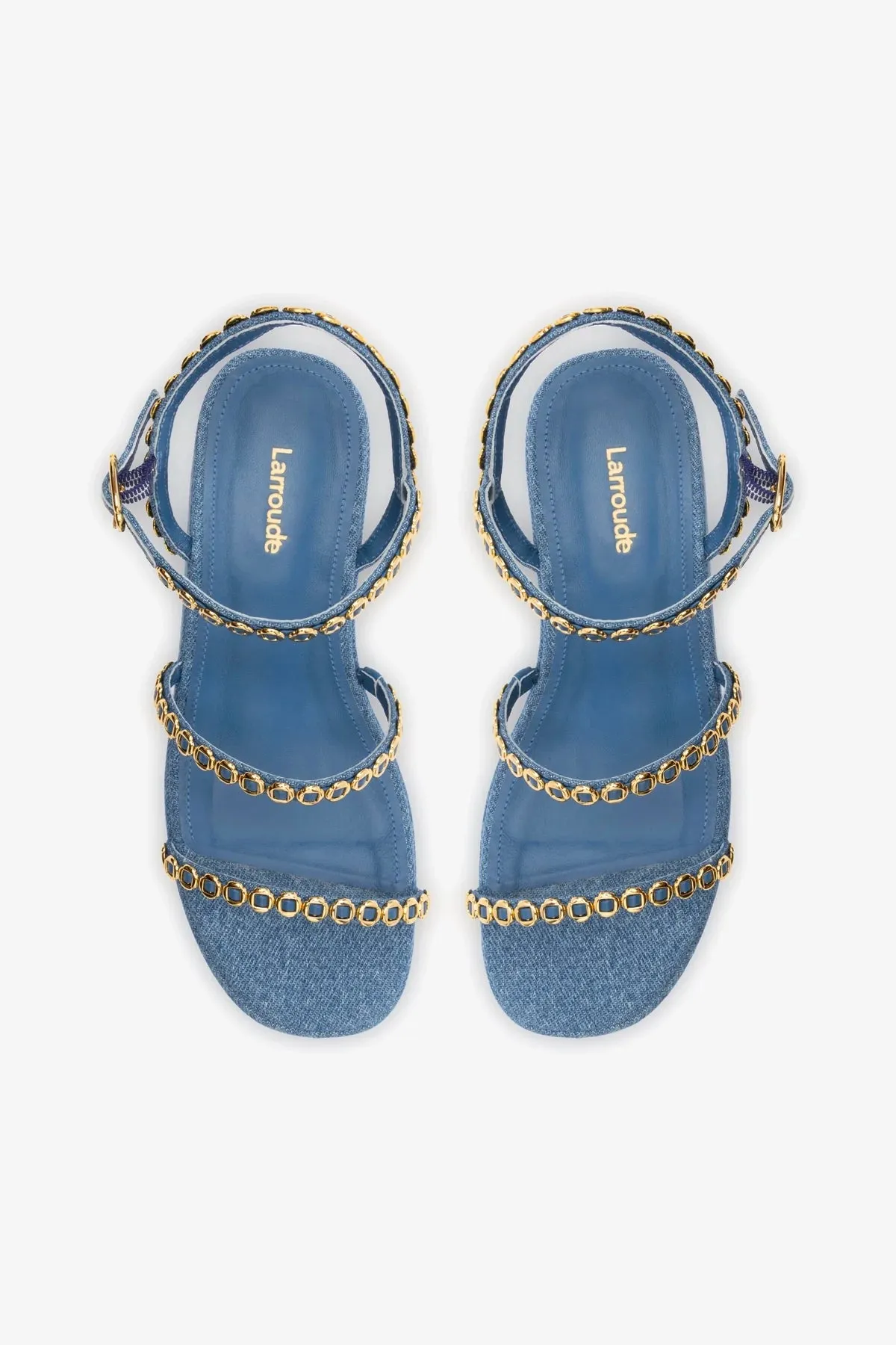 Gio Milanina Flatform Sandal In Blue Stoned Raffia