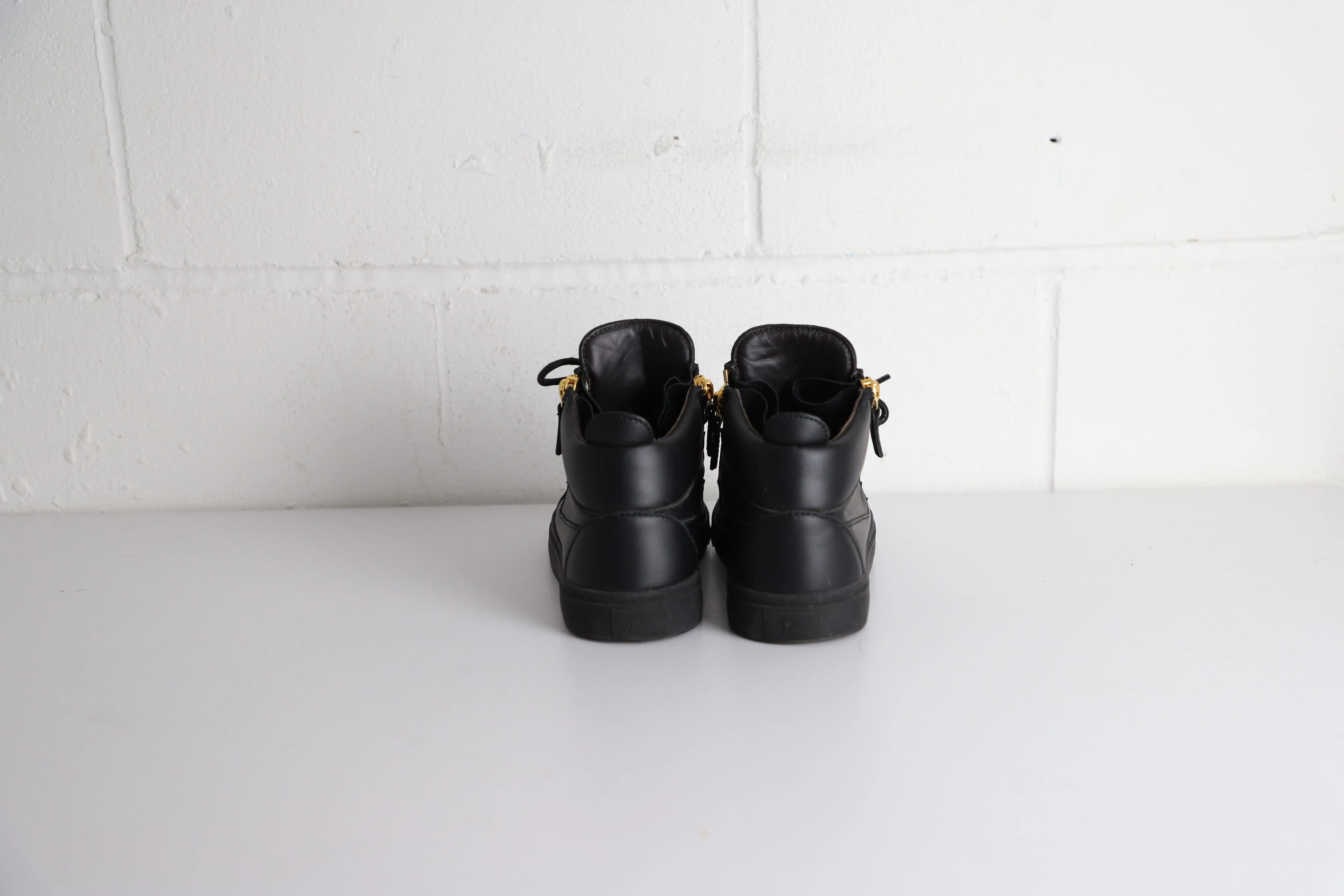 Giuseppe Zanotti Frankie High-Top Sneakers in Black Leather