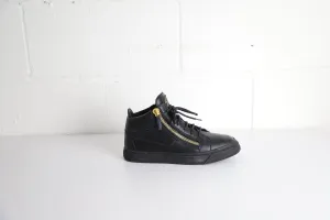 Giuseppe Zanotti Frankie High-Top Sneakers in Black Leather