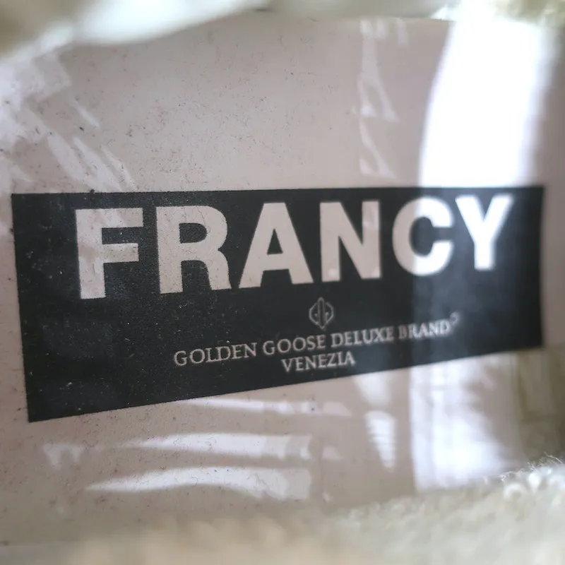 Golden Goose Francy Canvas High Top Sneakers Black with Silver Star Size 36